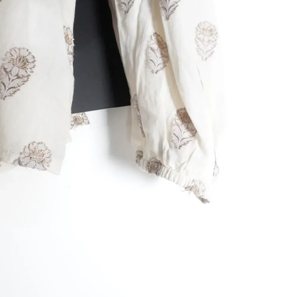New Tuckernuck Orchid Echo Cotton Jacquard Cream Sawyer Blouse Boho Coastal $188
